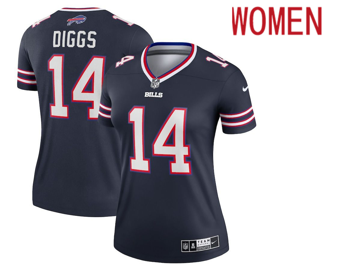 Women Buffalo Bills 14 Stefon Diggs Nike Navy Inverted Legend NFL Jersey